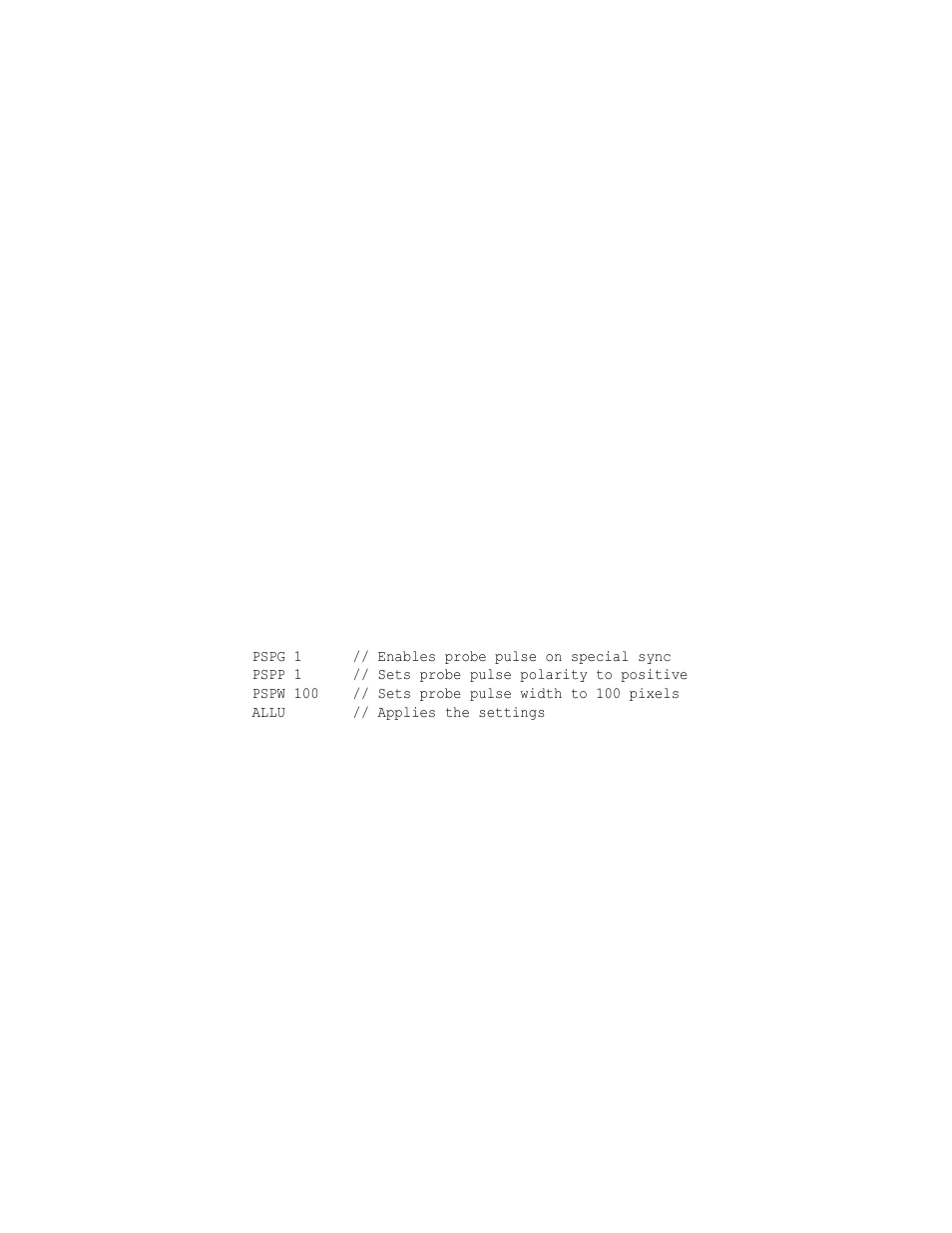 Pspw, Pspw probe sync pulse width | Quantum Data 802BT User Manual | Page 500 / 744