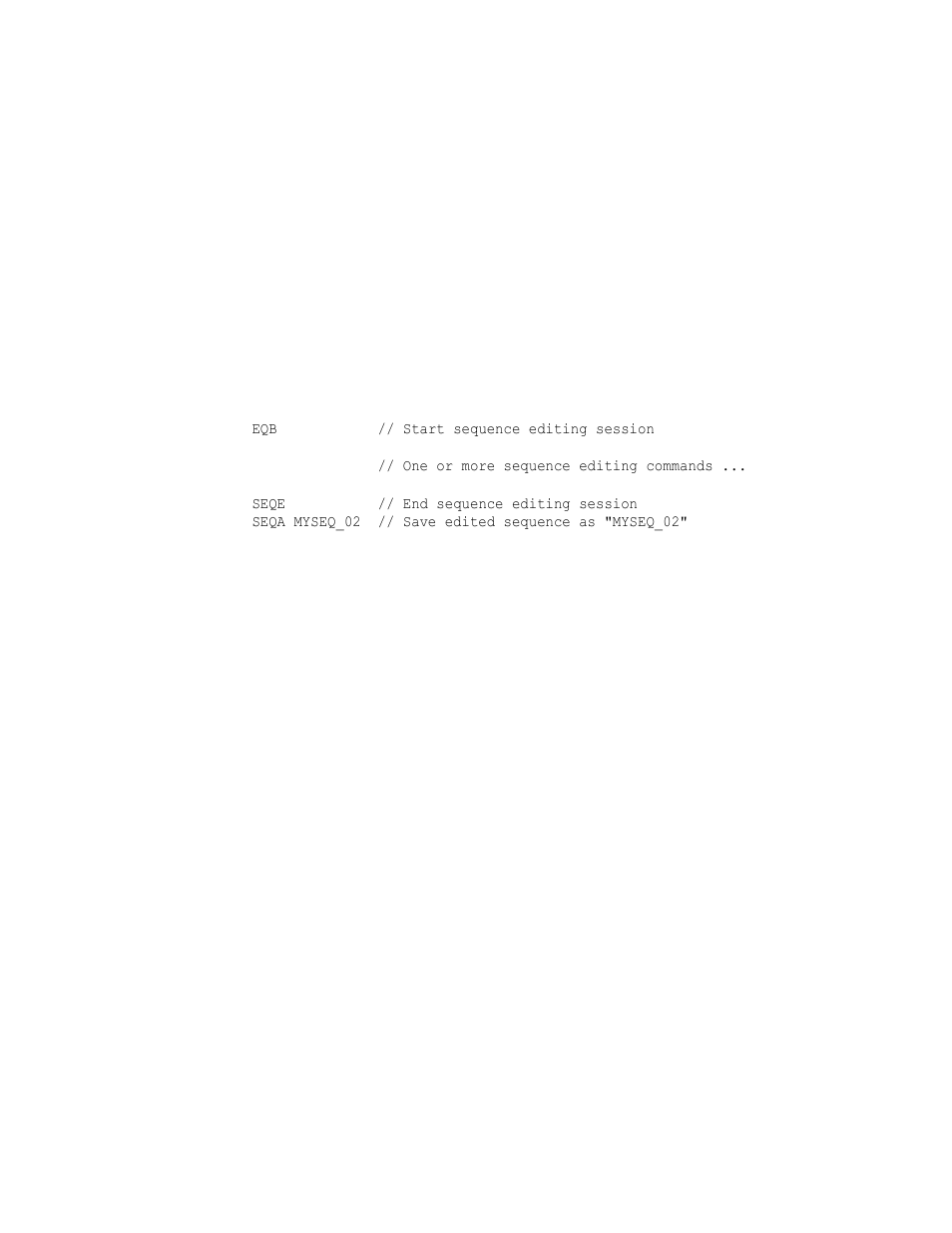 Seqe, Seqe sequence editing end | Quantum Data 802BT User Manual | Page 526 / 744