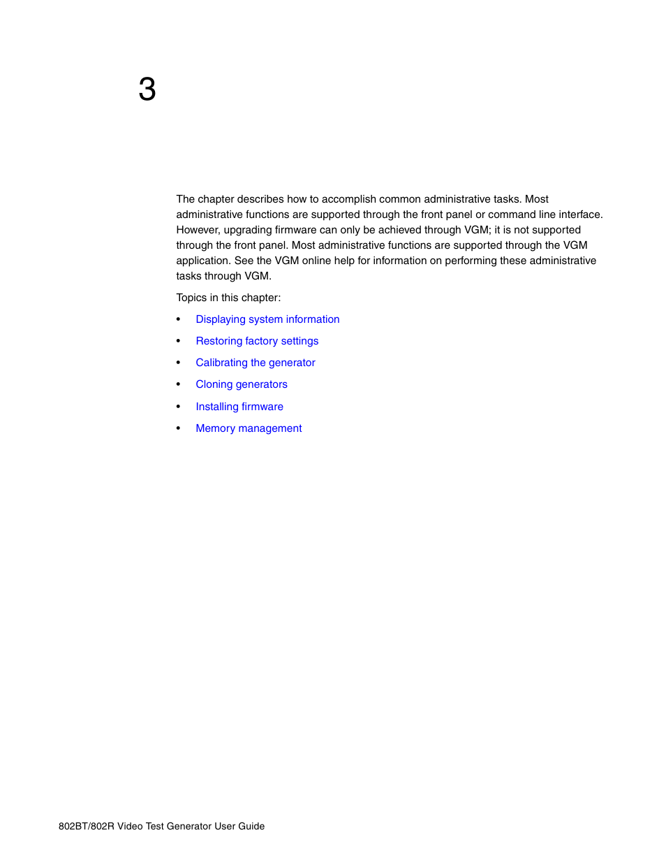 3 administrative tasks, Chapter 3, Administrative tasks | 3administrative tasks | Quantum Data 802BT User Manual | Page 53 / 744