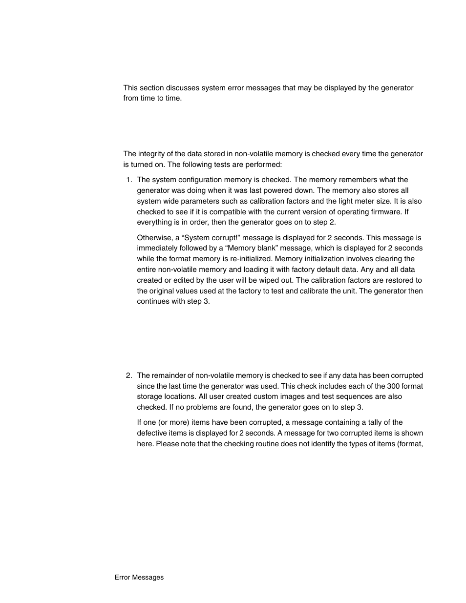 System errors, Power-on self test messages | Quantum Data 802BT User Manual | Page 718 / 744