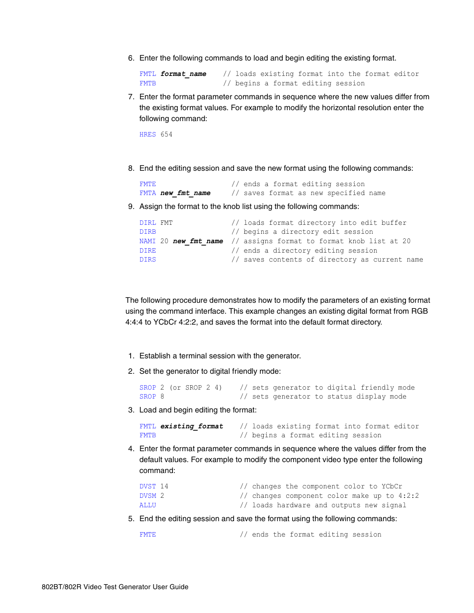 Modifying existing formats | Quantum Data 802BT User Manual | Page 75 / 744