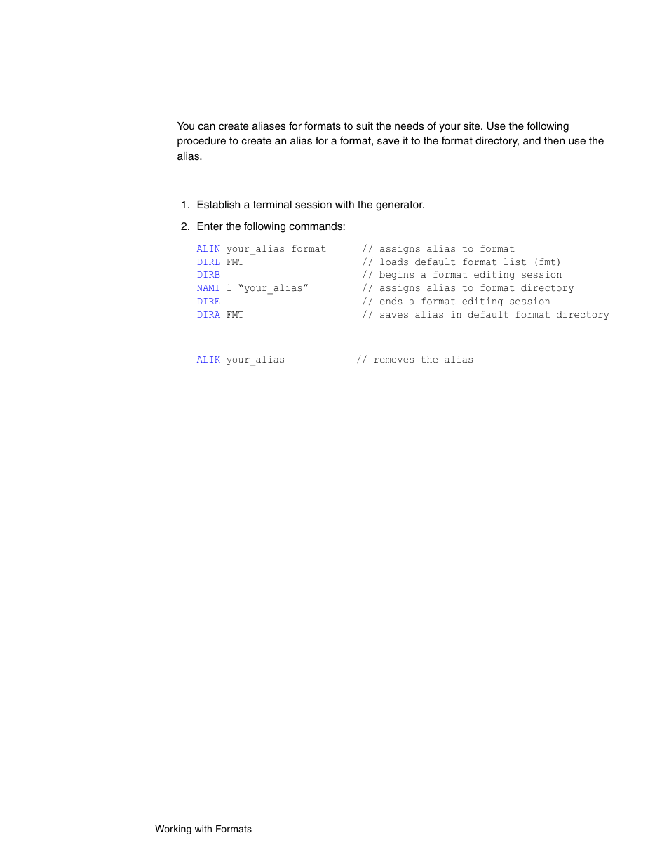 Creating format aliases | Quantum Data 802BT User Manual | Page 82 / 744