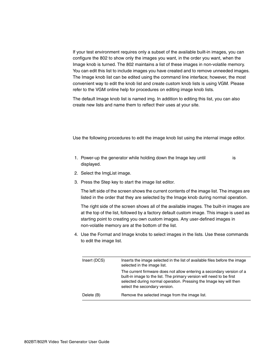 Editing image knob list, Editing image knob list using internal editor, Editing image | Knob list | Quantum Data 802BT User Manual | Page 91 / 744