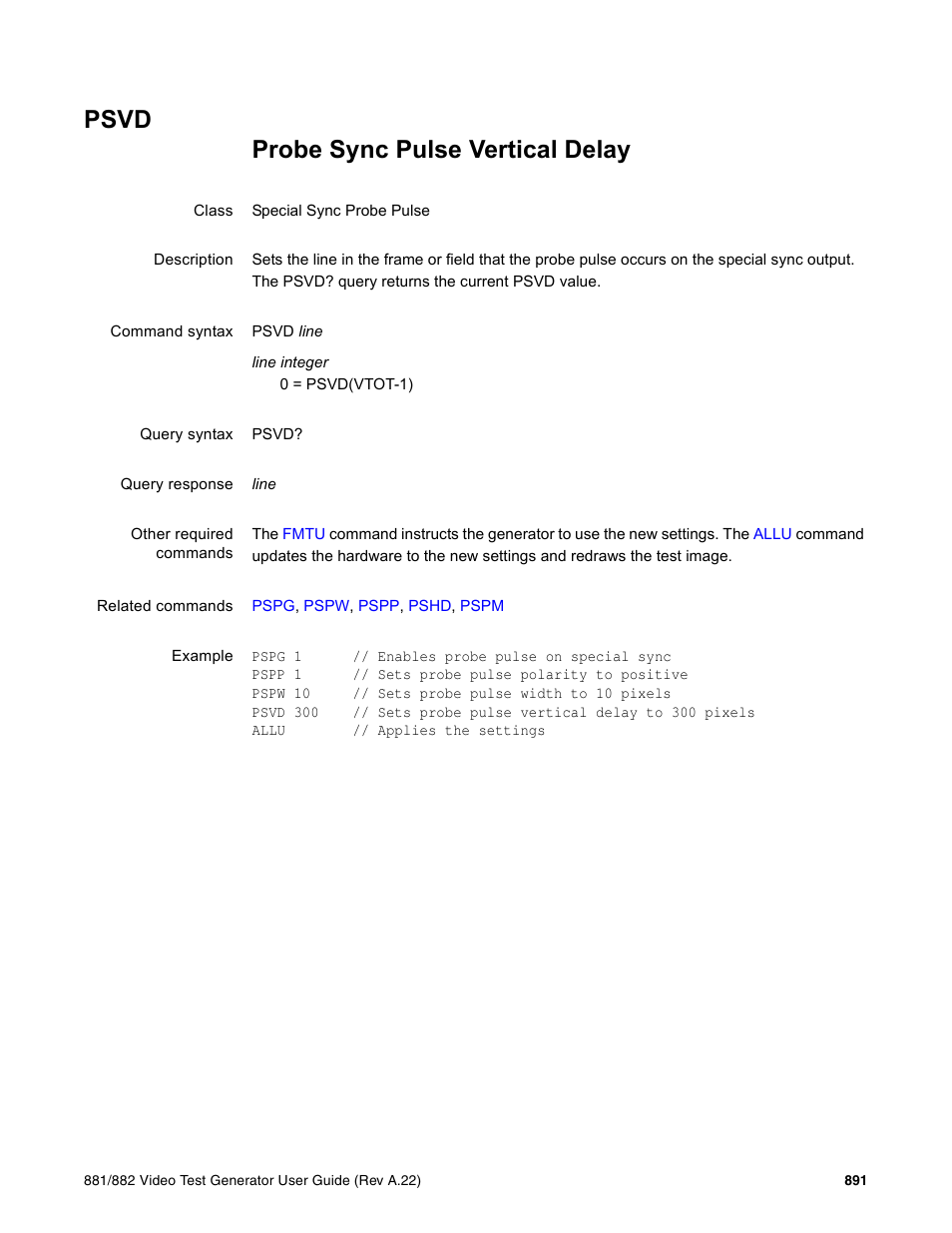 Psvd | Quantum Data 881 User Manual | Page 1007 / 1268