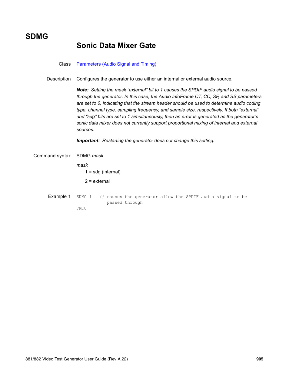 Sdmg | Quantum Data 881 User Manual | Page 1021 / 1268