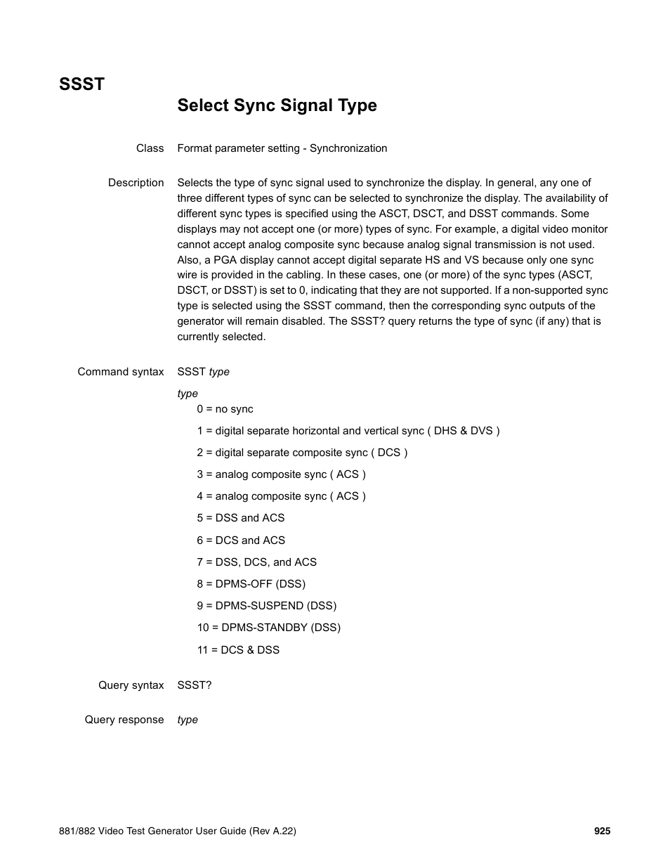 Ssst | Quantum Data 881 User Manual | Page 1041 / 1268