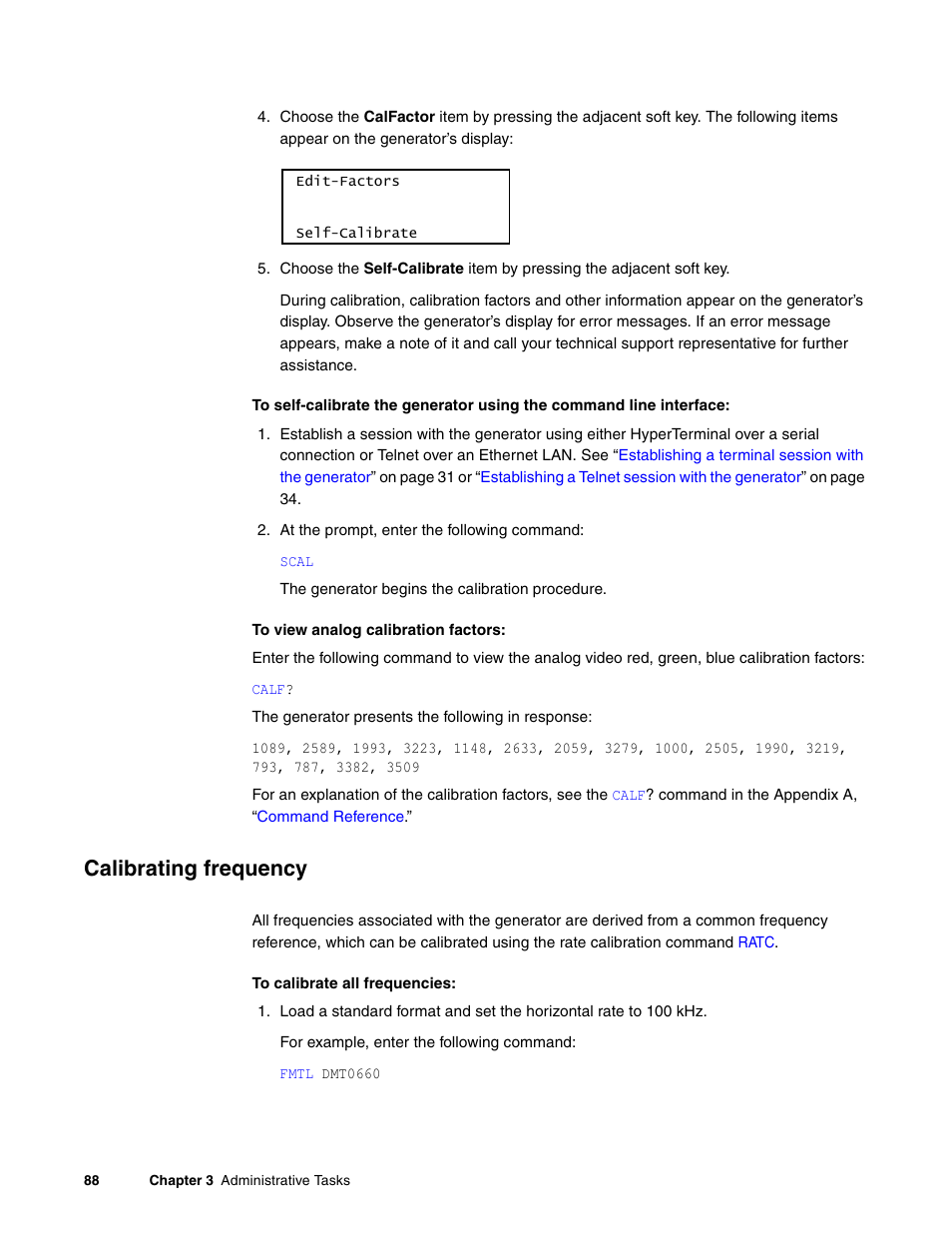 Calibrating frequency | Quantum Data 881 User Manual | Page 106 / 1268