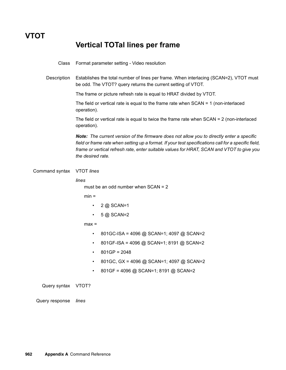 Vtot | Quantum Data 881 User Manual | Page 1078 / 1268