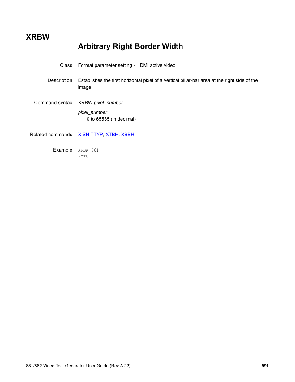 Xrbw, F&37 | Quantum Data 881 User Manual | Page 1107 / 1268