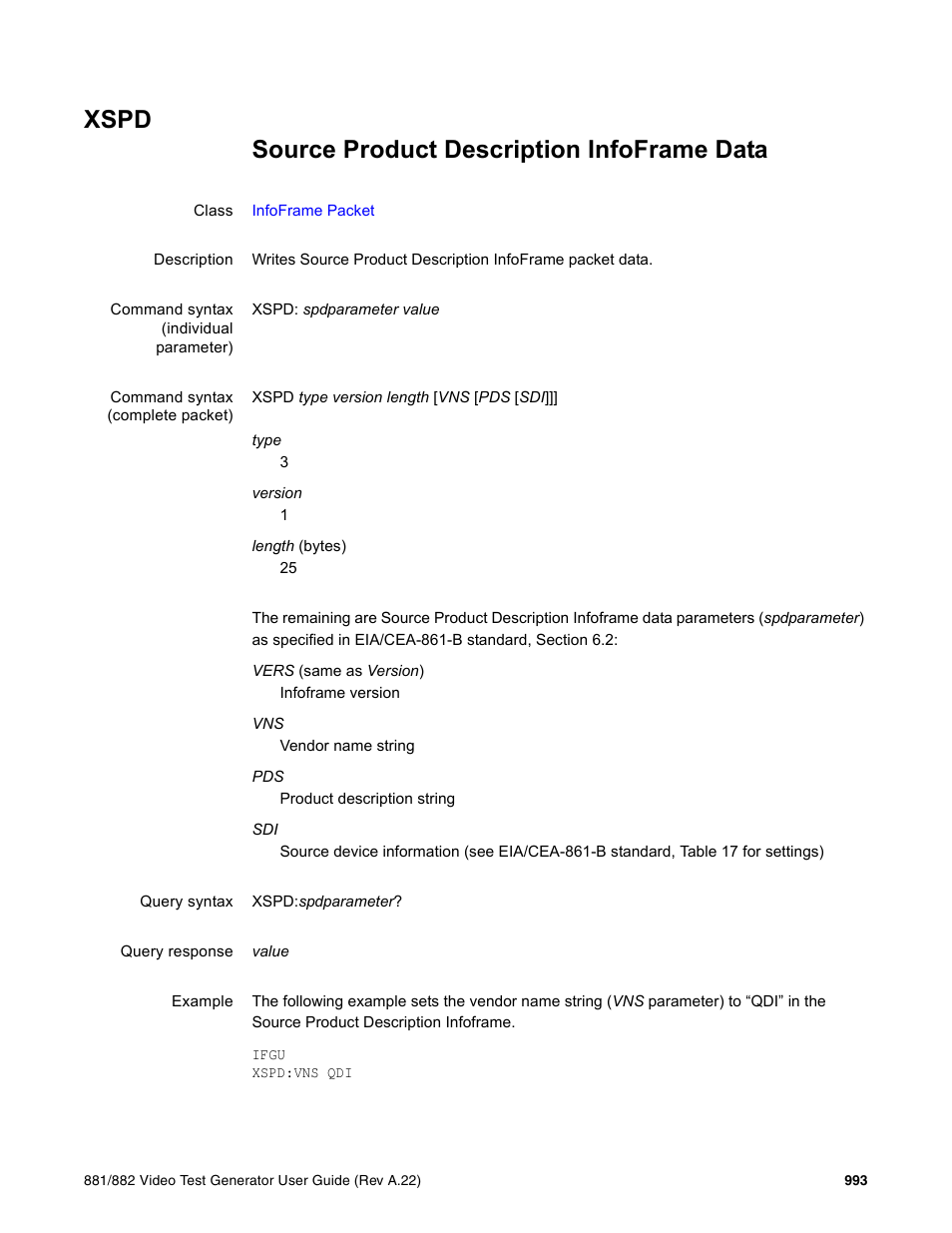 Xspd | Quantum Data 881 User Manual | Page 1109 / 1268