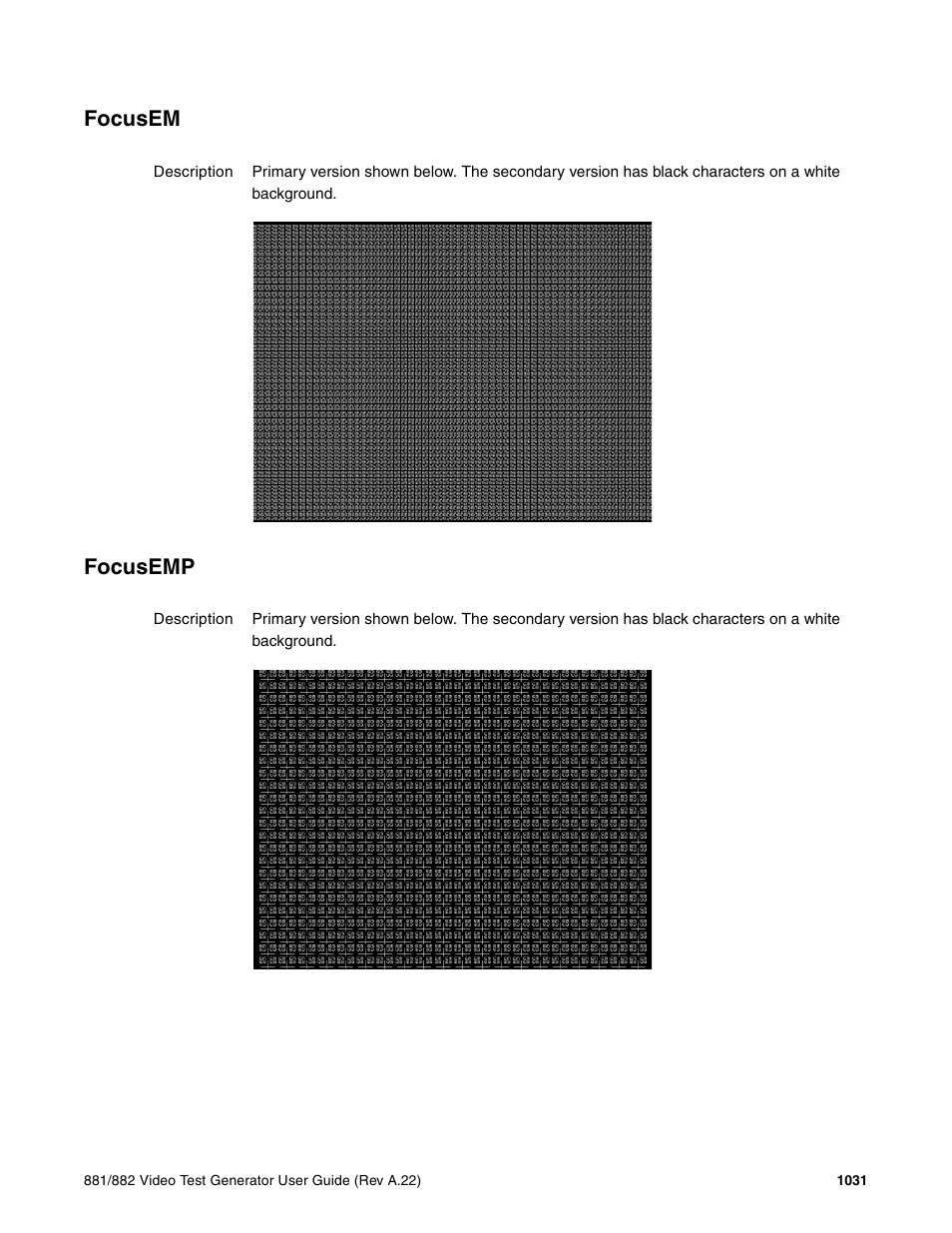 Focusem, Focusemp | Quantum Data 881 User Manual | Page 1147 / 1268