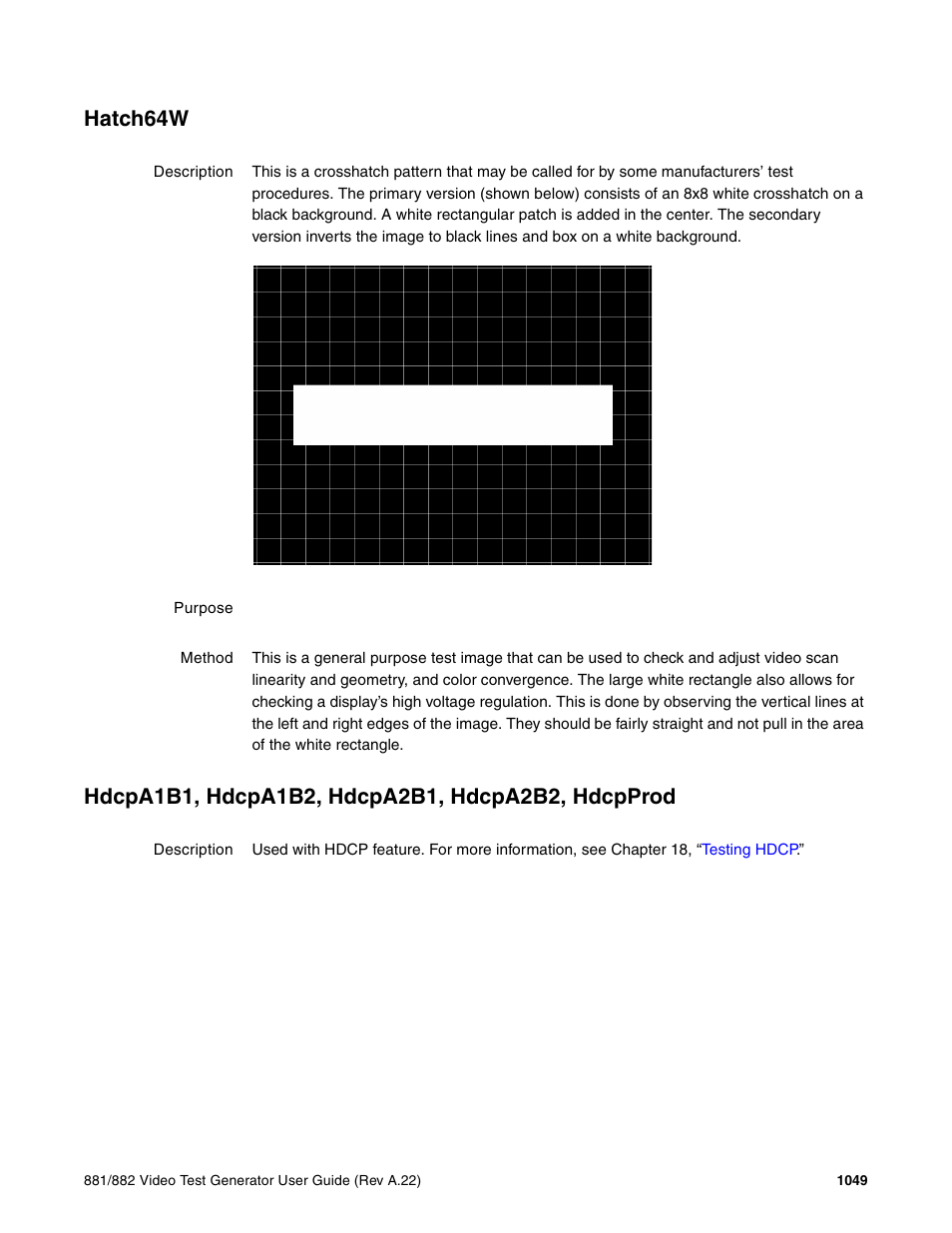 Hatch64w, Hdcpa1b1, hdcpa1b2, hdcpa2b1, hdcpa2b2, hdcpprod | Quantum Data 881 User Manual | Page 1165 / 1268