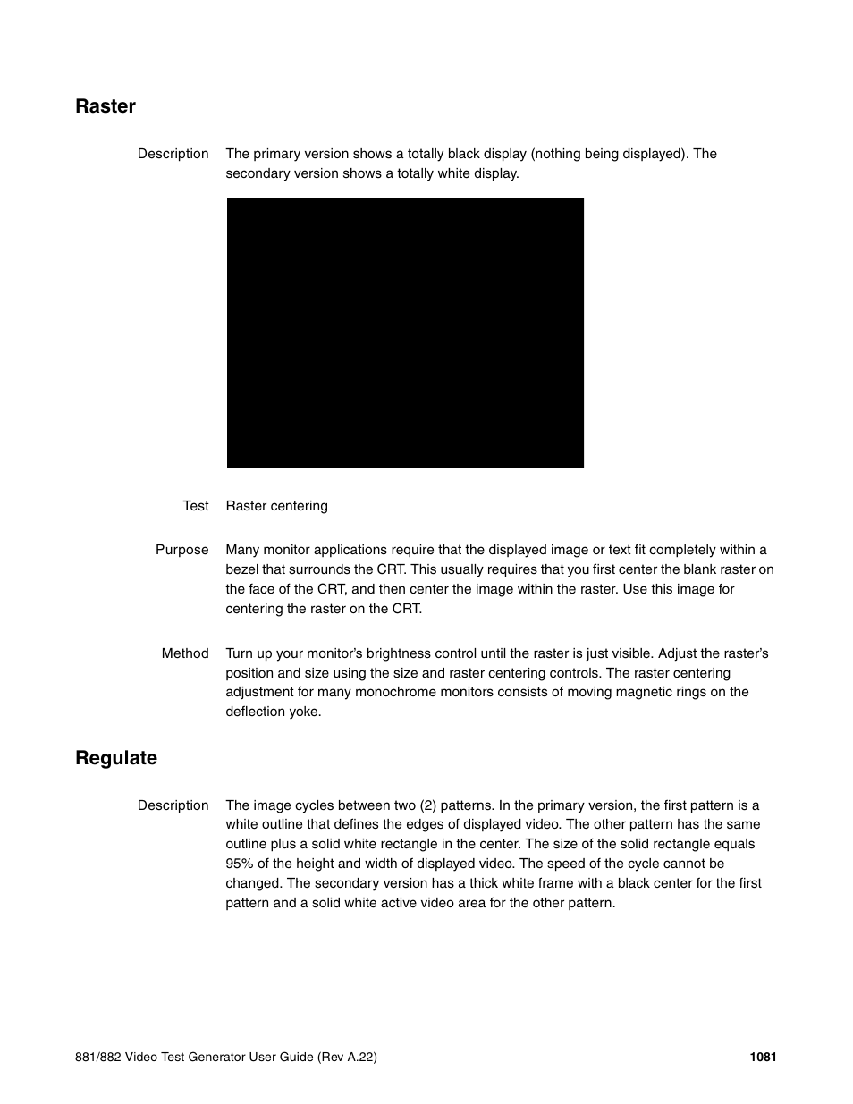 Raster, Regulate | Quantum Data 881 User Manual | Page 1197 / 1268