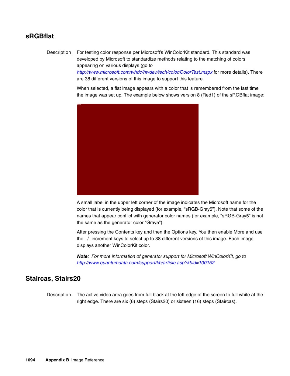 Srgbflat, Staircas, stairs20 | Quantum Data 881 User Manual | Page 1210 / 1268