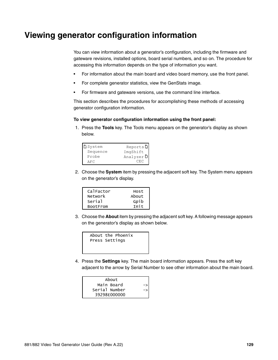 Viewing generator configuration information | Quantum Data 881 User Manual | Page 147 / 1268