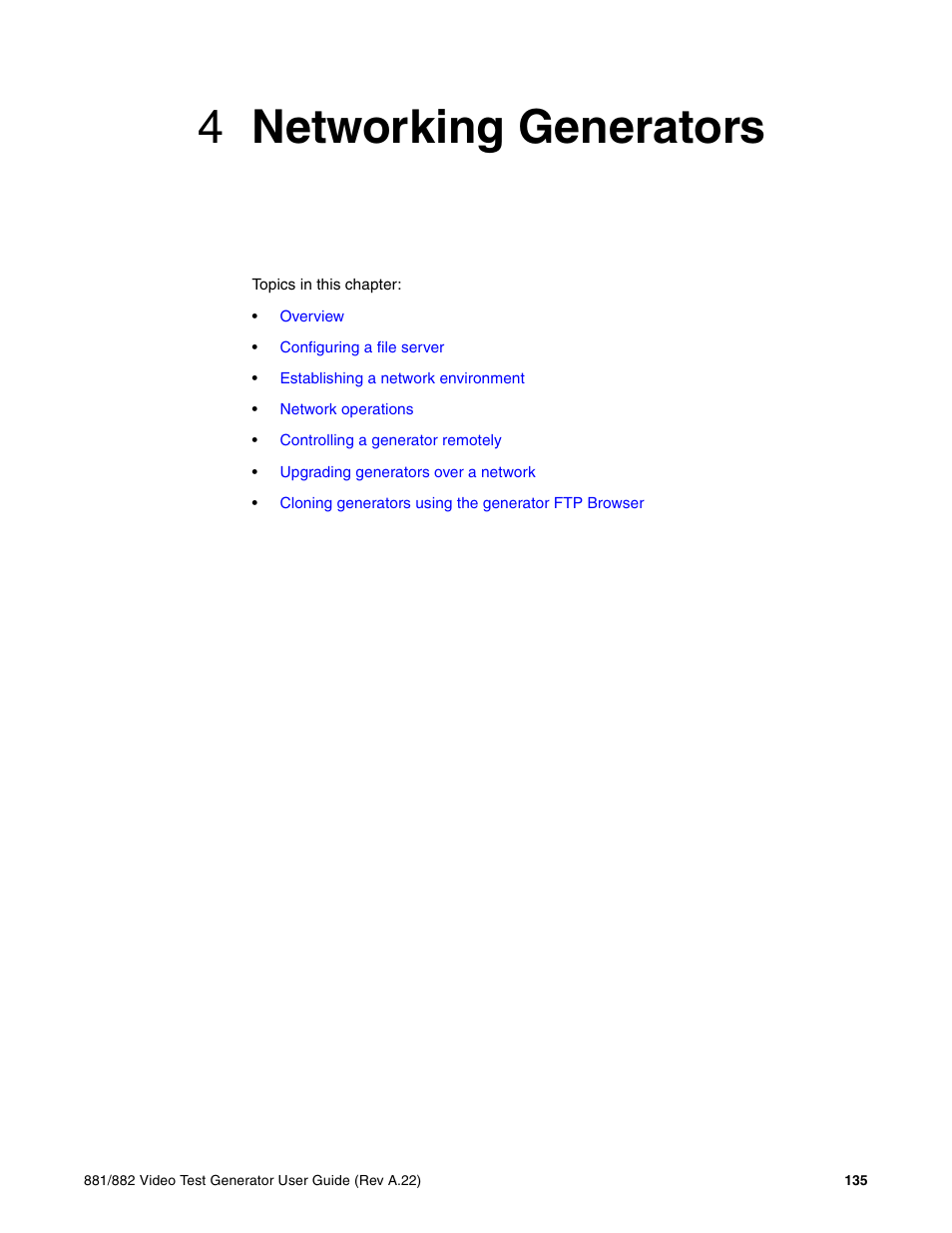 4 networking generators, Chapter 4 networking generators, 4networking generators | Quantum Data 881 User Manual | Page 153 / 1268