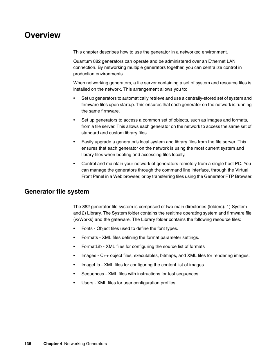 Overview, Generator file system | Quantum Data 881 User Manual | Page 154 / 1268