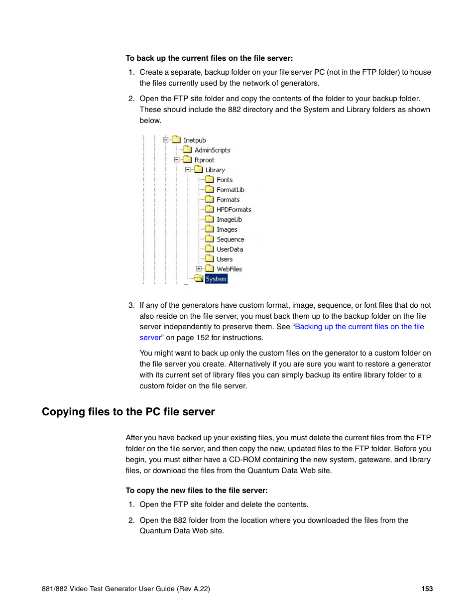 Copying files to the pc file server | Quantum Data 881 User Manual | Page 171 / 1268