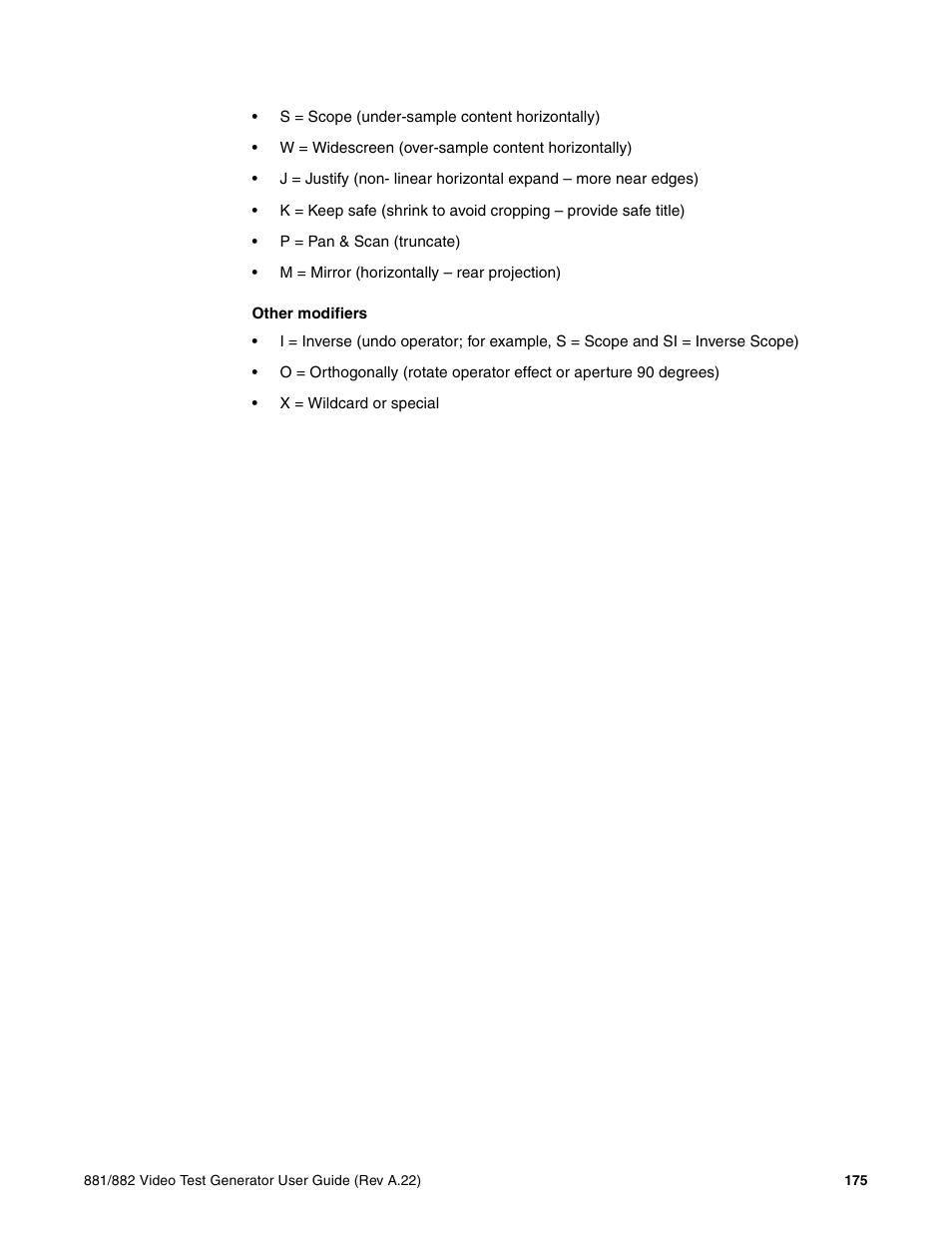 Other modifiers | Quantum Data 881 User Manual | Page 193 / 1268