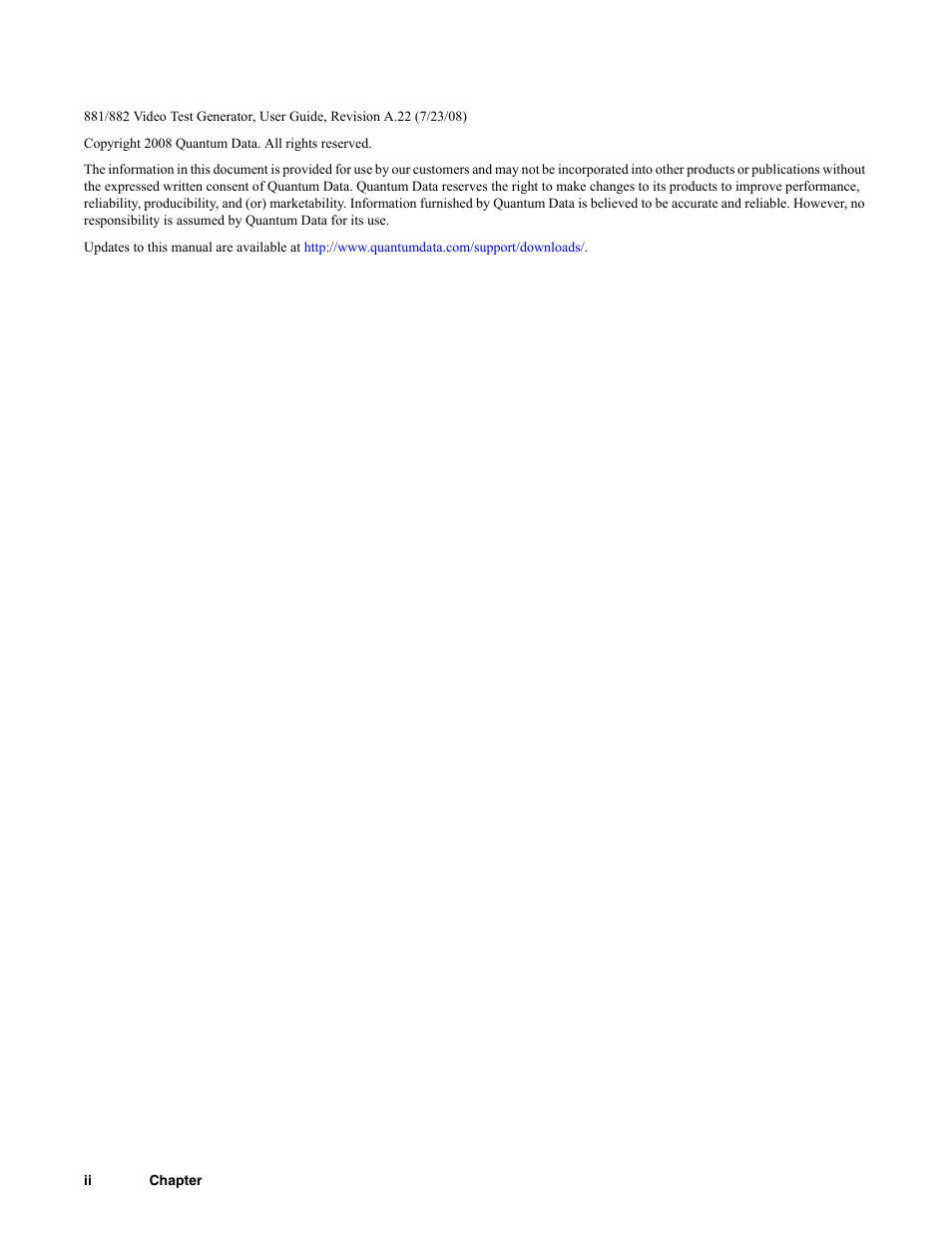 Quantum Data 881 User Manual | Page 2 / 1268