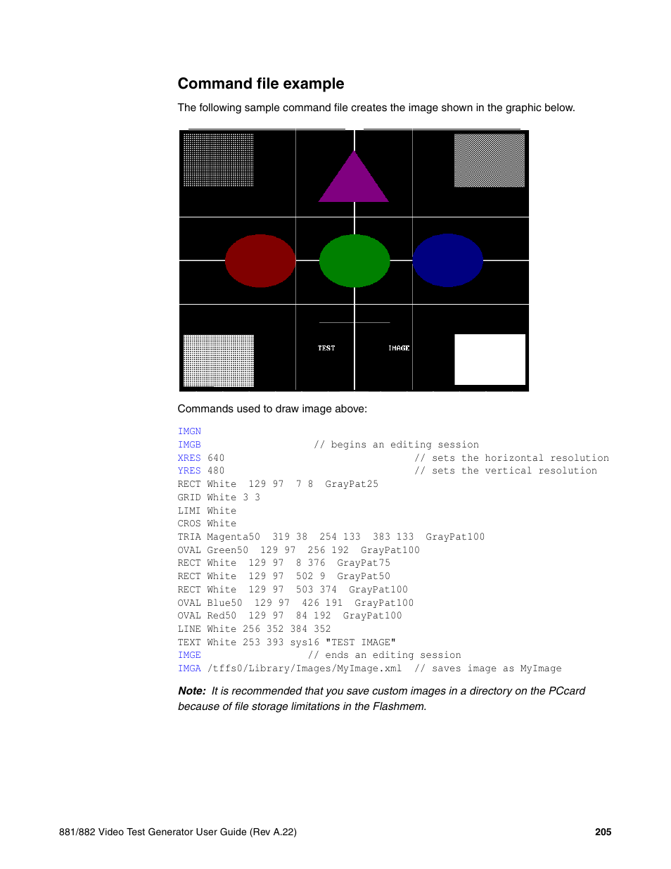 Command file example | Quantum Data 881 User Manual | Page 223 / 1268