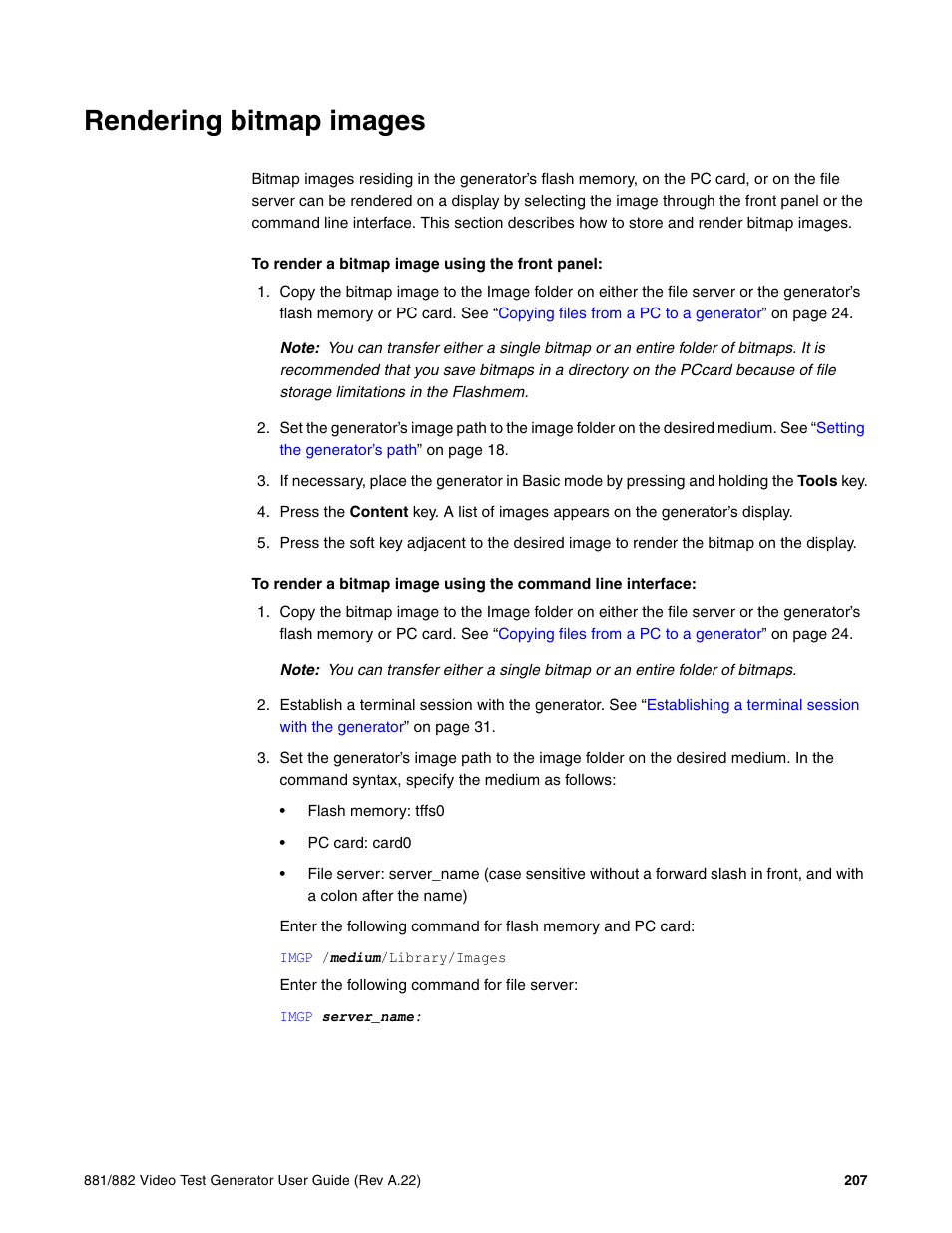 Rendering bitmap images | Quantum Data 881 User Manual | Page 225 / 1268