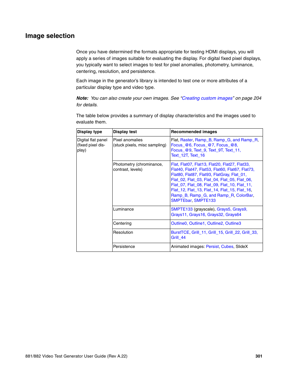 Image selection | Quantum Data 881 User Manual | Page 319 / 1268