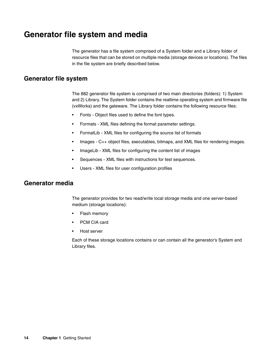 Generator file system and media, Generator file system, Generator media | Quantum Data 881 User Manual | Page 32 / 1268