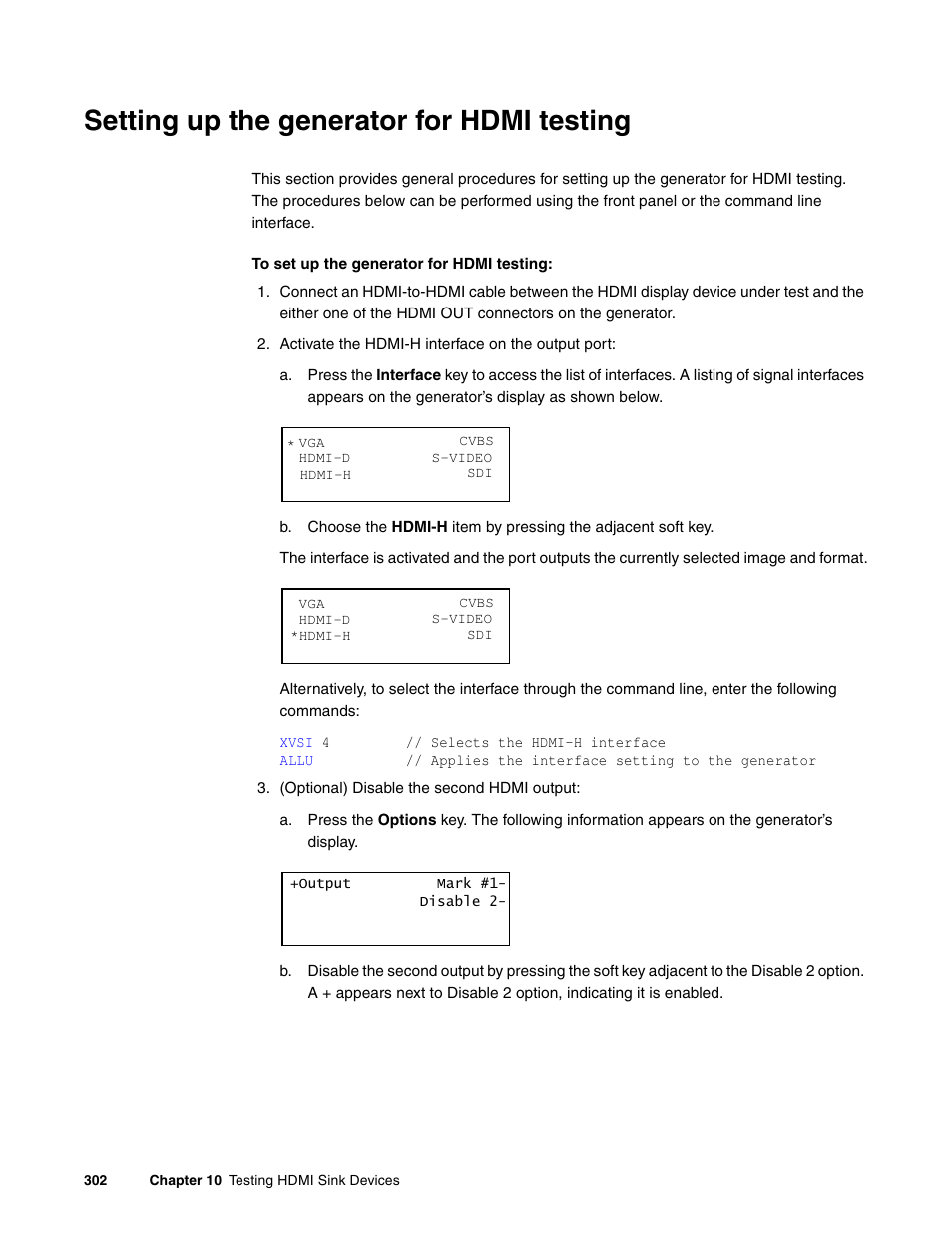 Setting up the generator for hdmi testing | Quantum Data 881 User Manual | Page 320 / 1268
