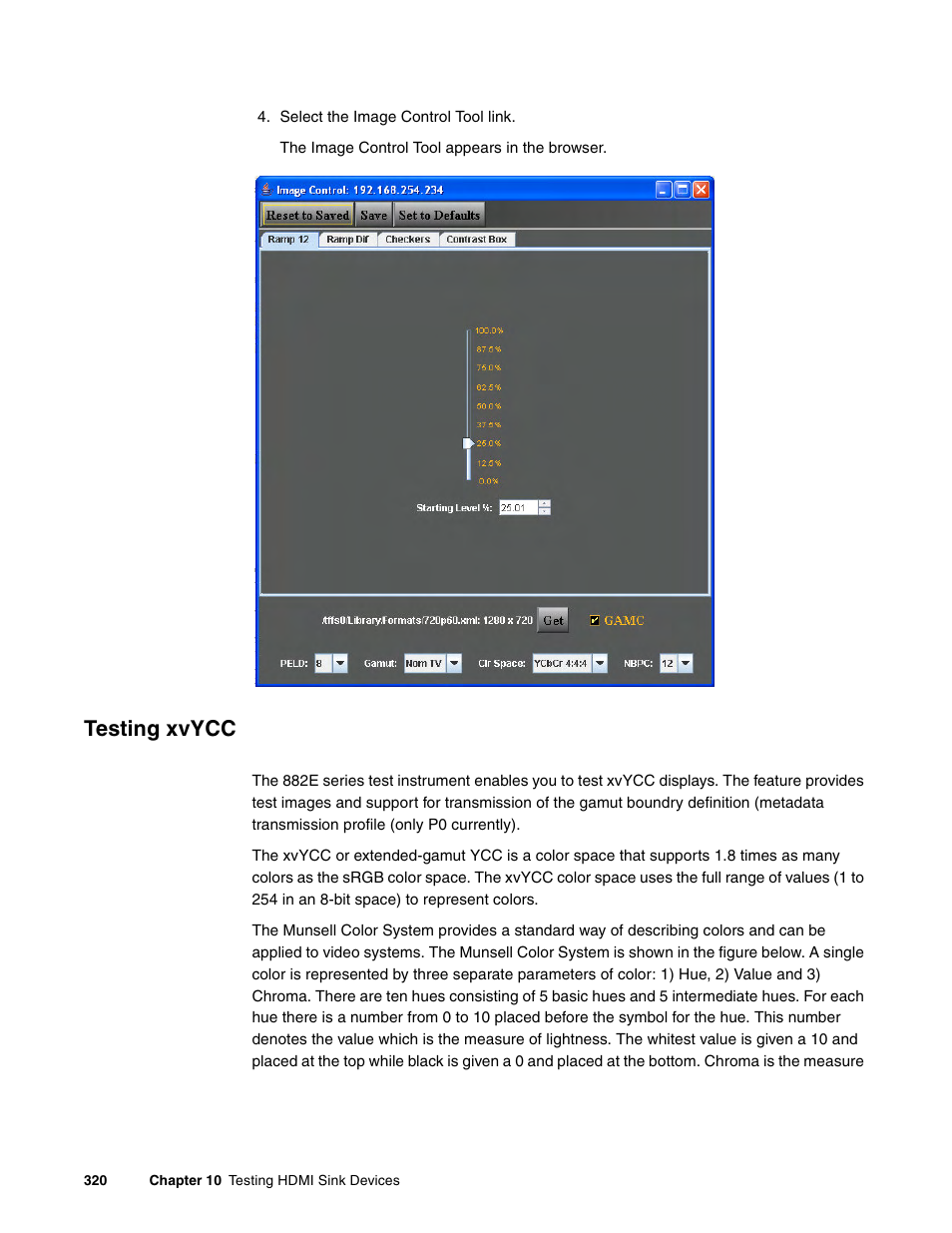 Testing xvycc | Quantum Data 881 User Manual | Page 338 / 1268
