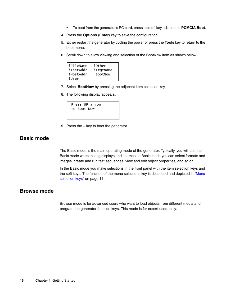 Basic mode, Browse mode | Quantum Data 881 User Manual | Page 34 / 1268