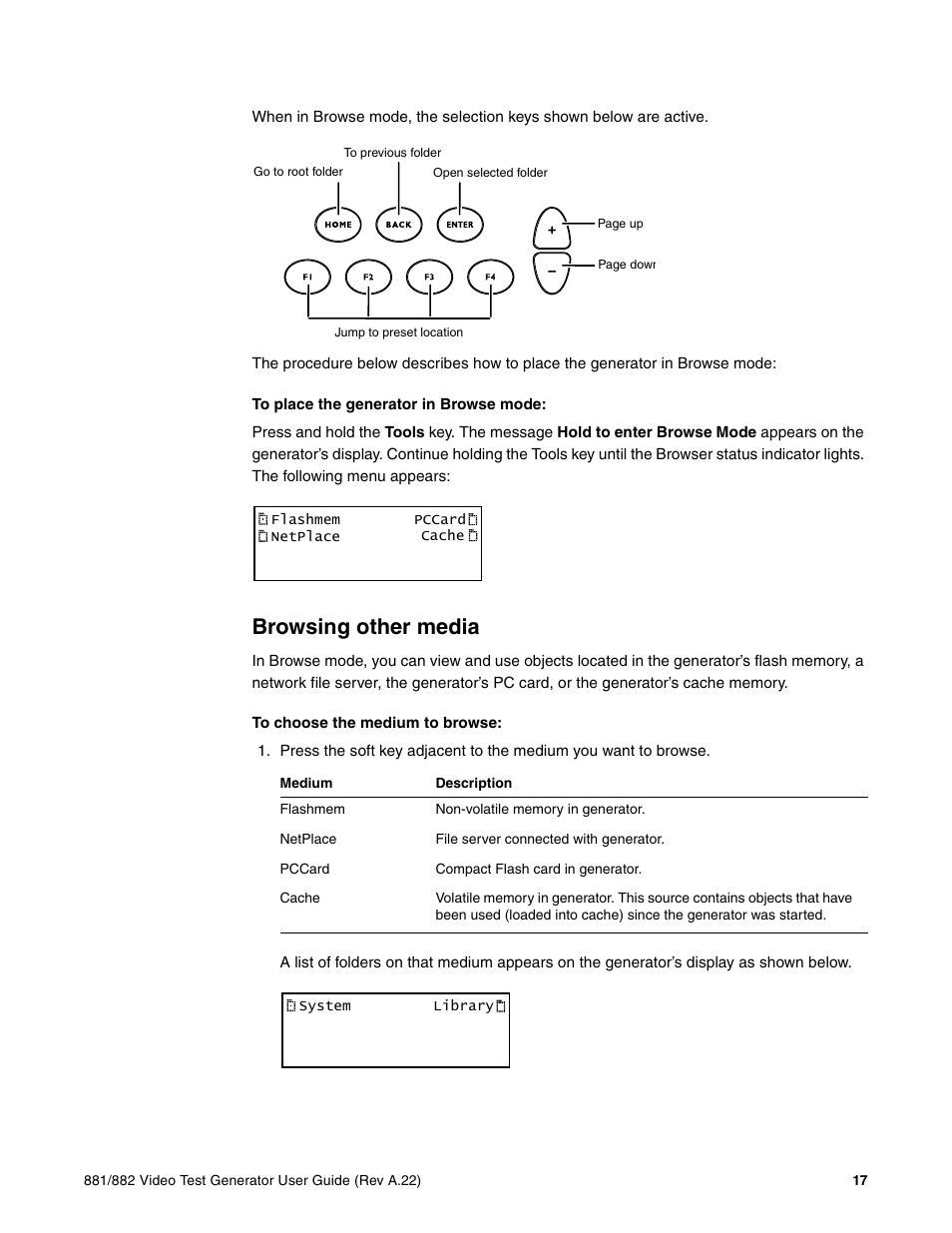 Browsing other media | Quantum Data 881 User Manual | Page 35 / 1268