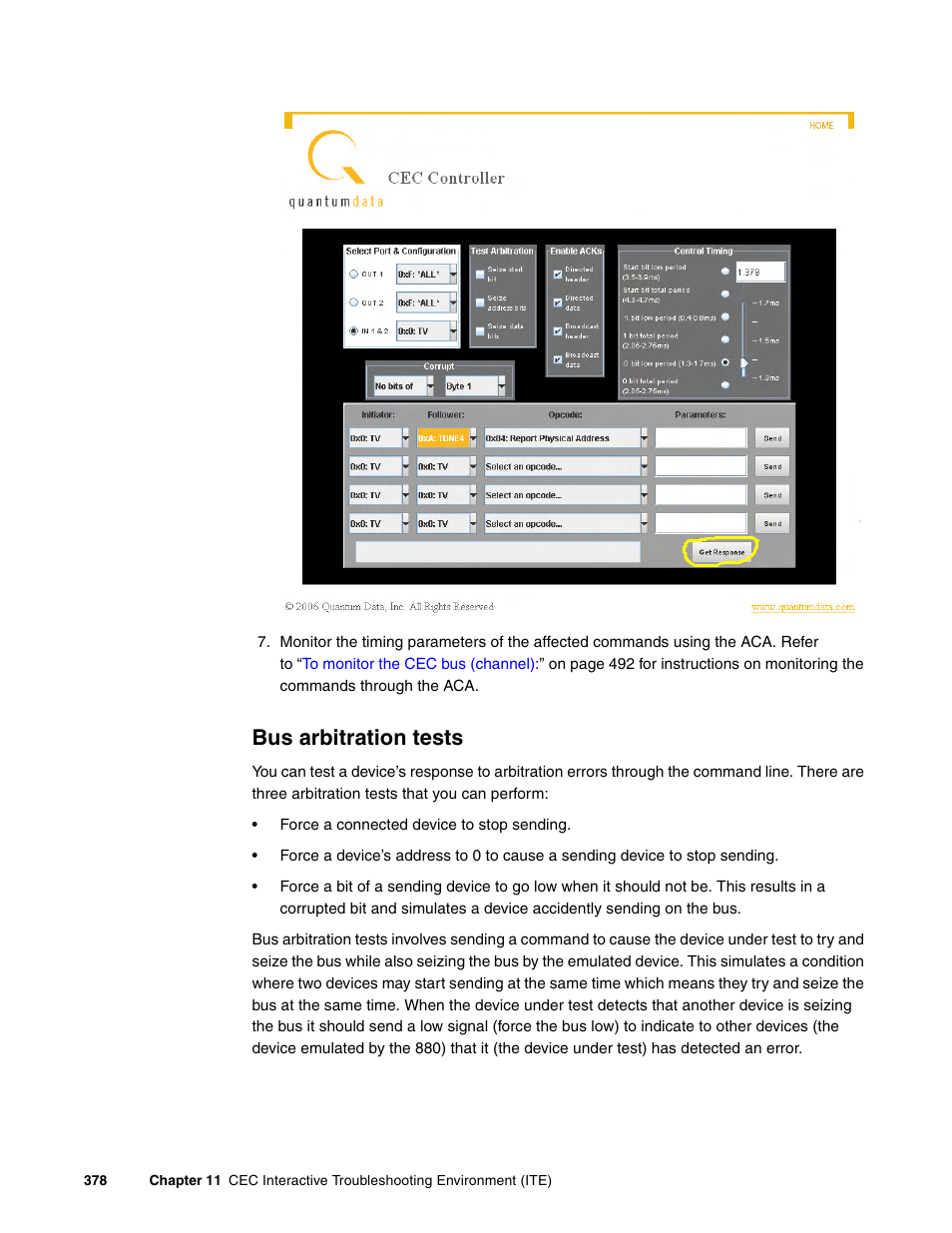 Bus arbitration tests | Quantum Data 881 User Manual | Page 396 / 1268