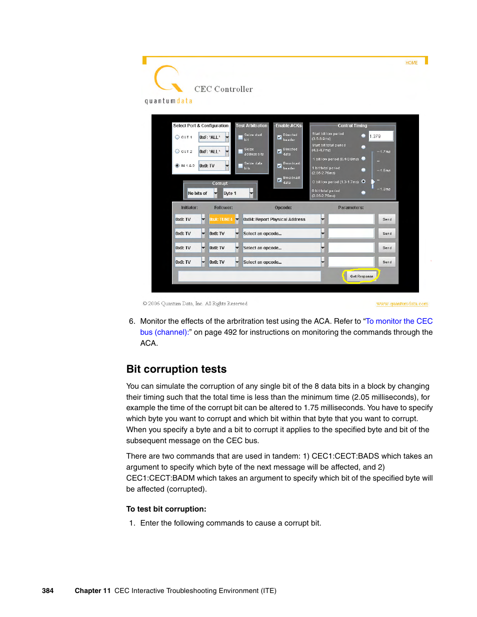 Bit corruption tests | Quantum Data 881 User Manual | Page 402 / 1268