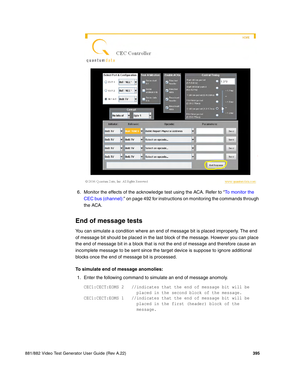 End of message tests | Quantum Data 881 User Manual | Page 413 / 1268