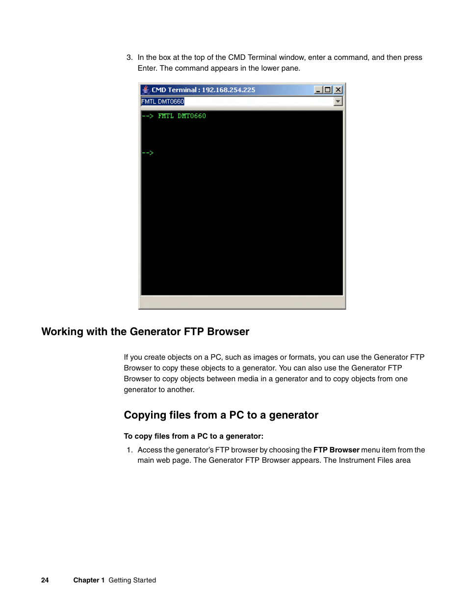 Working with the generator ftp browser, Copying files from a pc to a generator | Quantum Data 881 User Manual | Page 42 / 1268