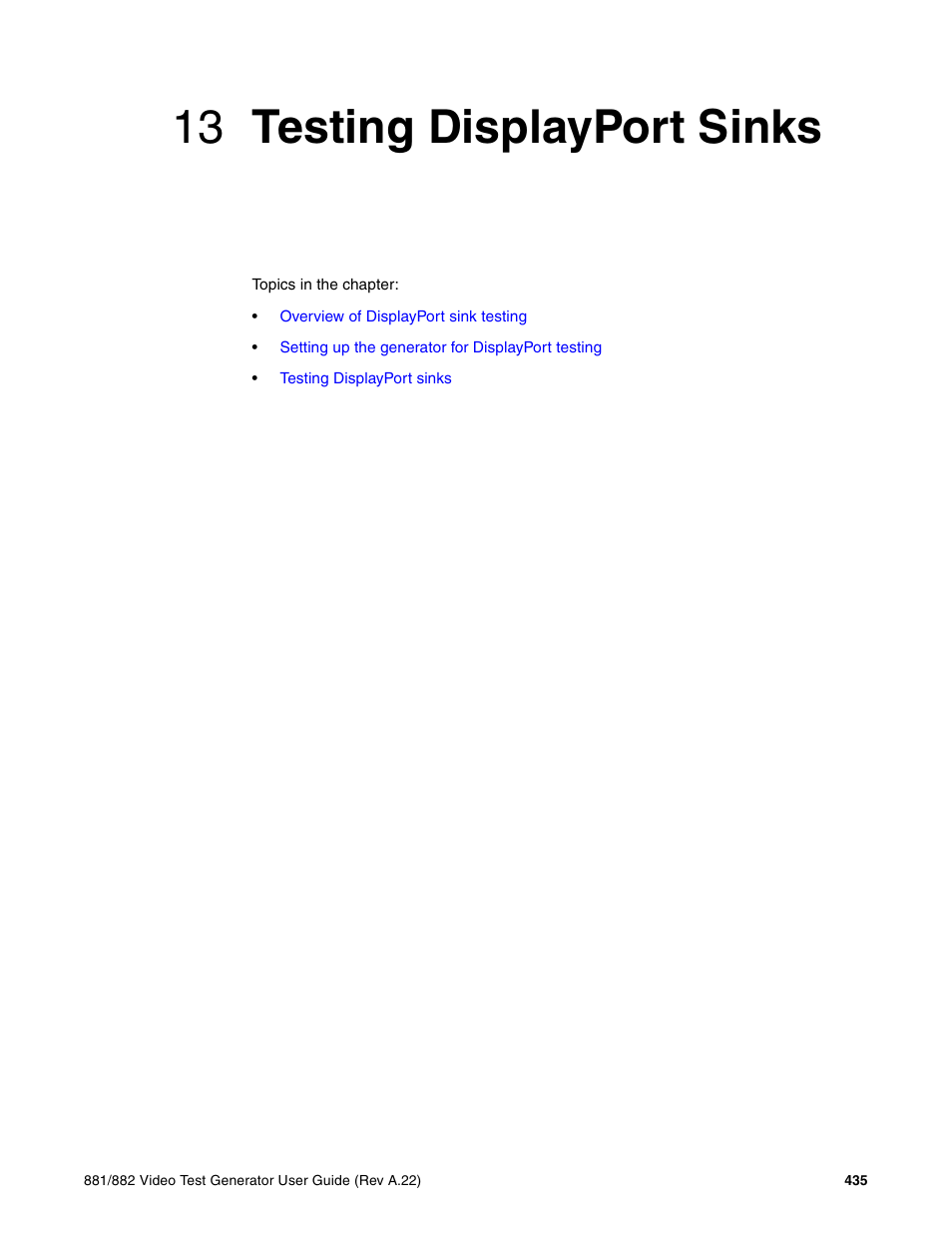 13 testing displayport sinks, Chapter 13 testing displayport sinks | Quantum Data 881 User Manual | Page 453 / 1268