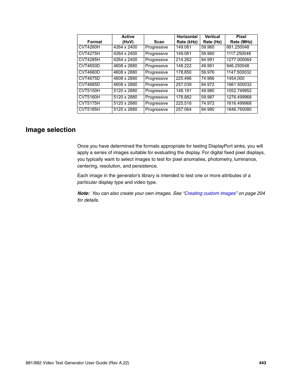 Image selection | Quantum Data 881 User Manual | Page 461 / 1268