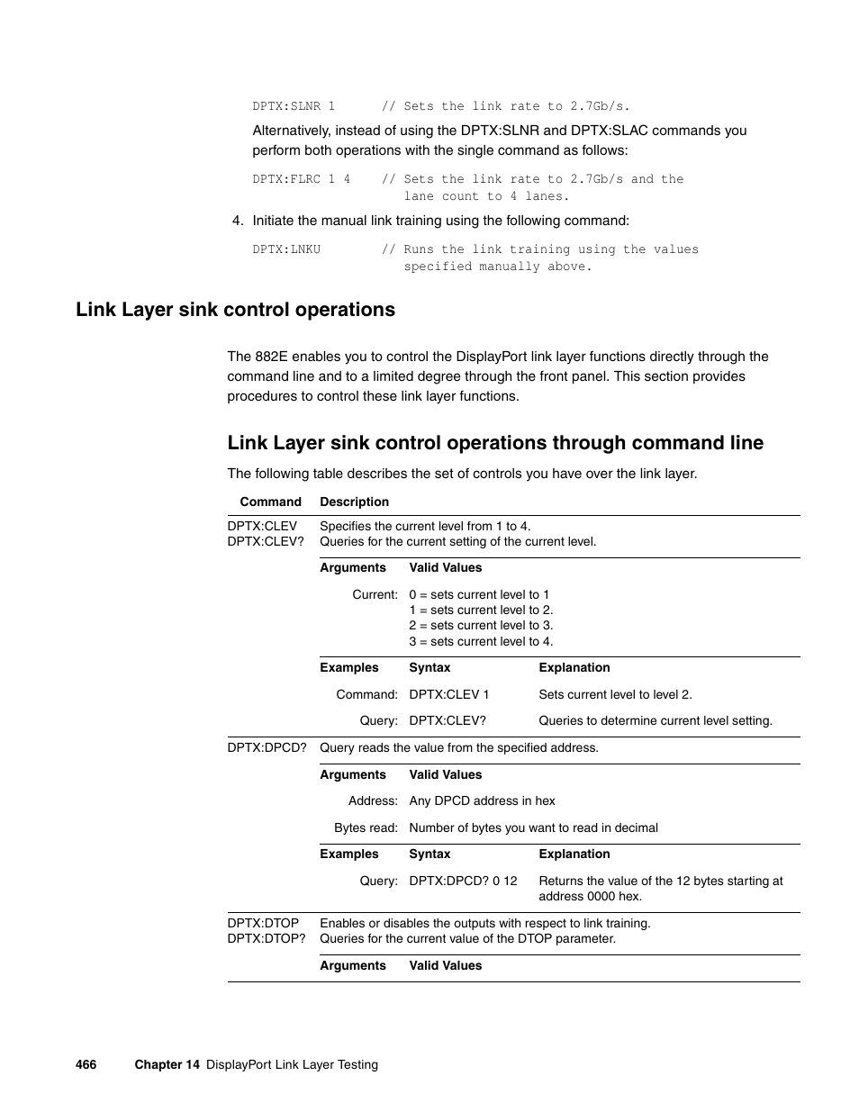 Link layer sink control operations | Quantum Data 881 User Manual | Page 484 / 1268