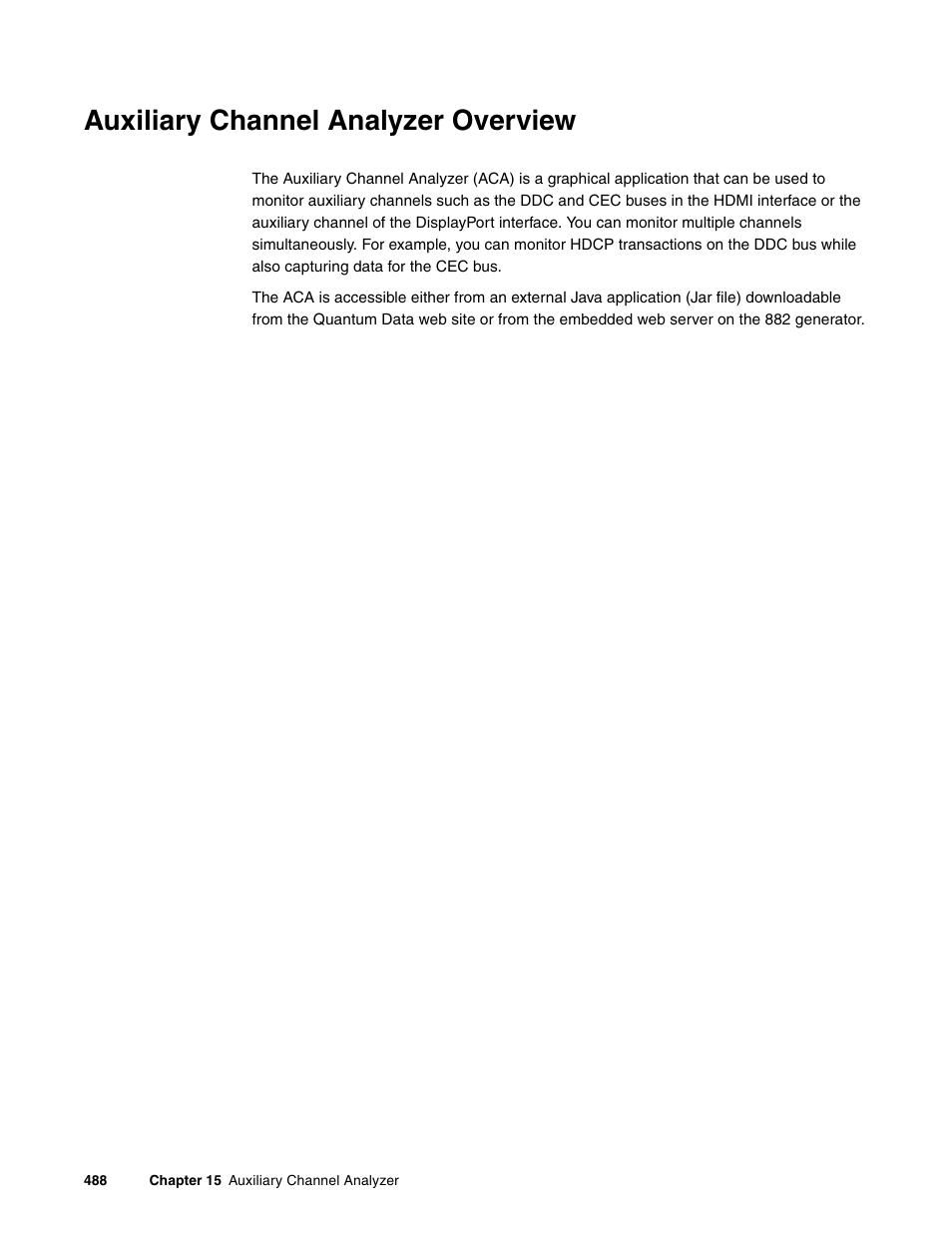 Auxiliary channel analyzer overview | Quantum Data 881 User Manual | Page 506 / 1268