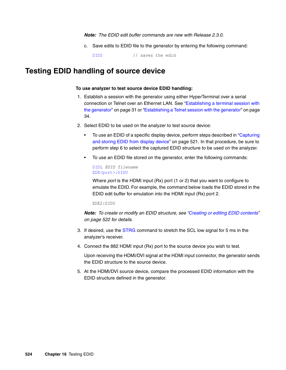 Testing edid handling of source device | Quantum Data 881 User Manual | Page 542 / 1268