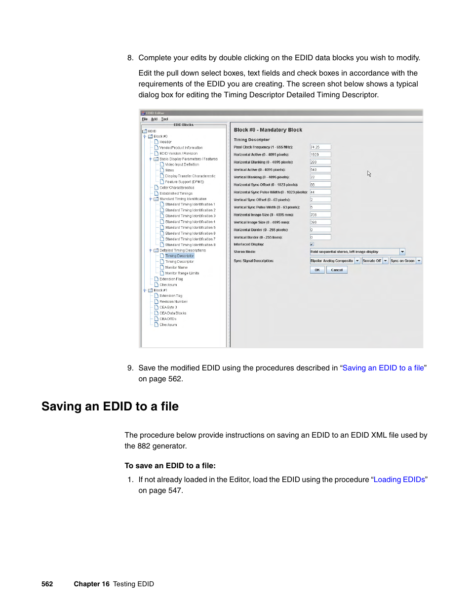 Saving an edid to a file | Quantum Data 881 User Manual | Page 580 / 1268