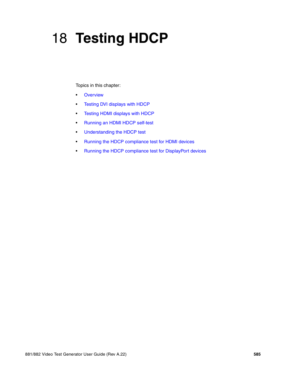 18 testing hdcp, Chapter 18 testing hdcp | Quantum Data 881 User Manual | Page 603 / 1268