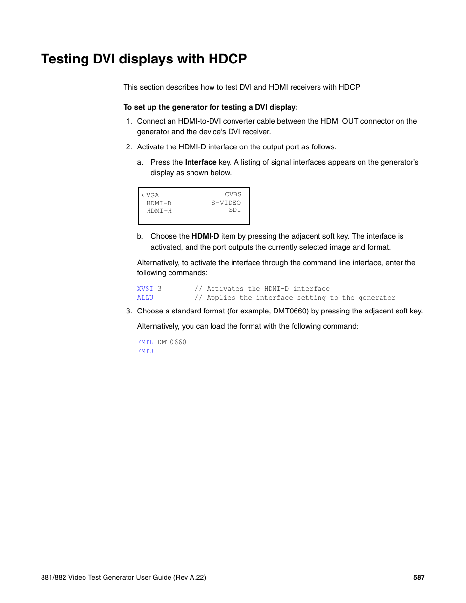 Testing dvi displays with hdcp | Quantum Data 881 User Manual | Page 605 / 1268