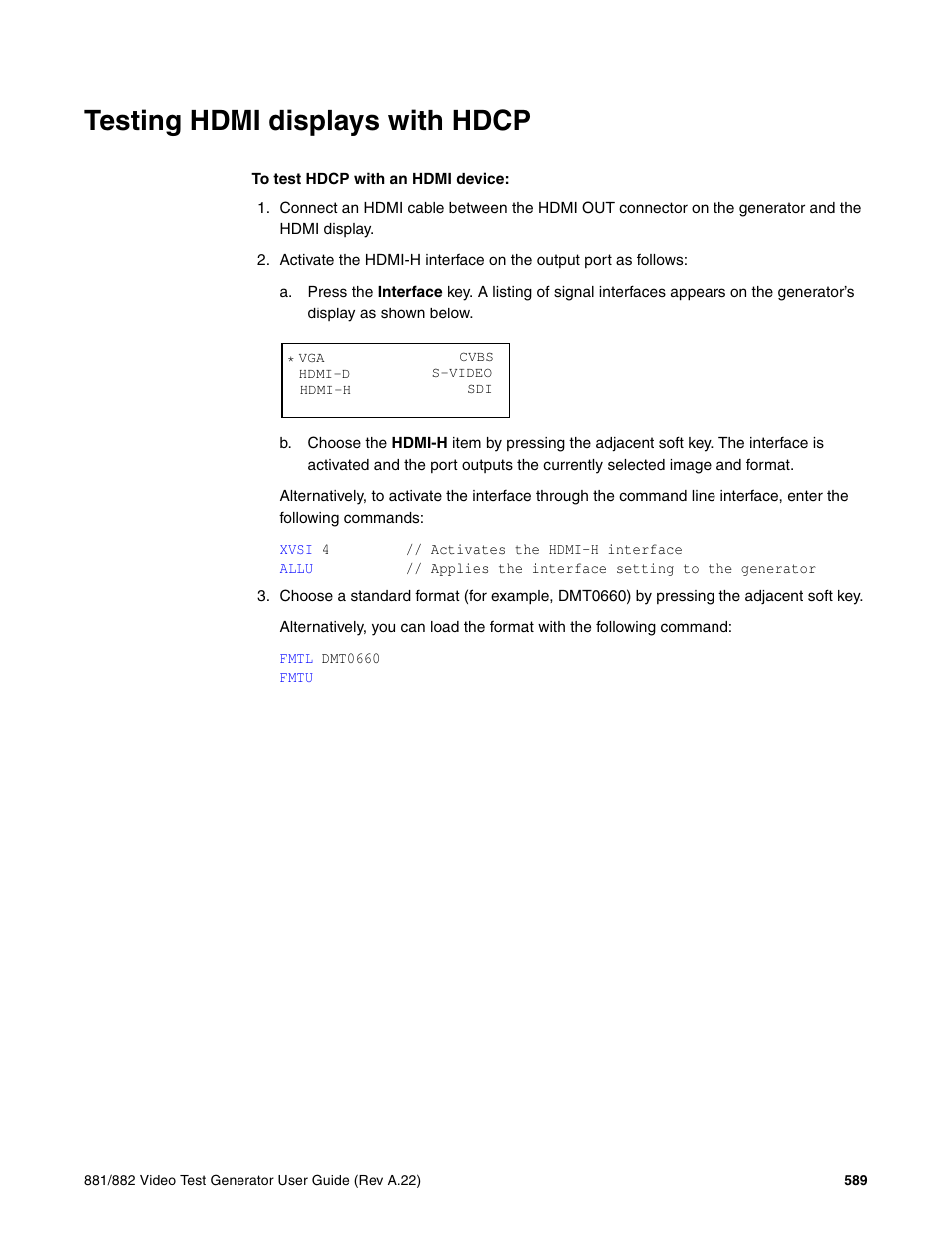 Testing hdmi displays with hdcp | Quantum Data 881 User Manual | Page 607 / 1268