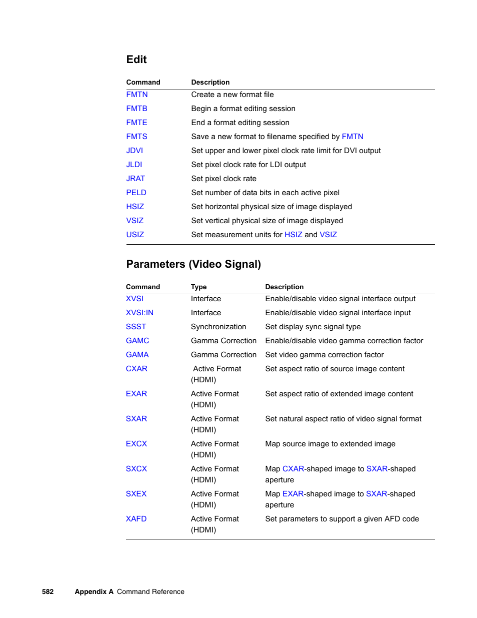 Edit, Parameters (video signal) | Quantum Data 881 User Manual | Page 698 / 1268