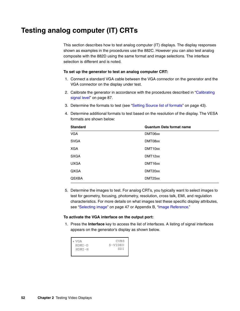 Testing analog computer (it) crts | Quantum Data 881 User Manual | Page 70 / 1268