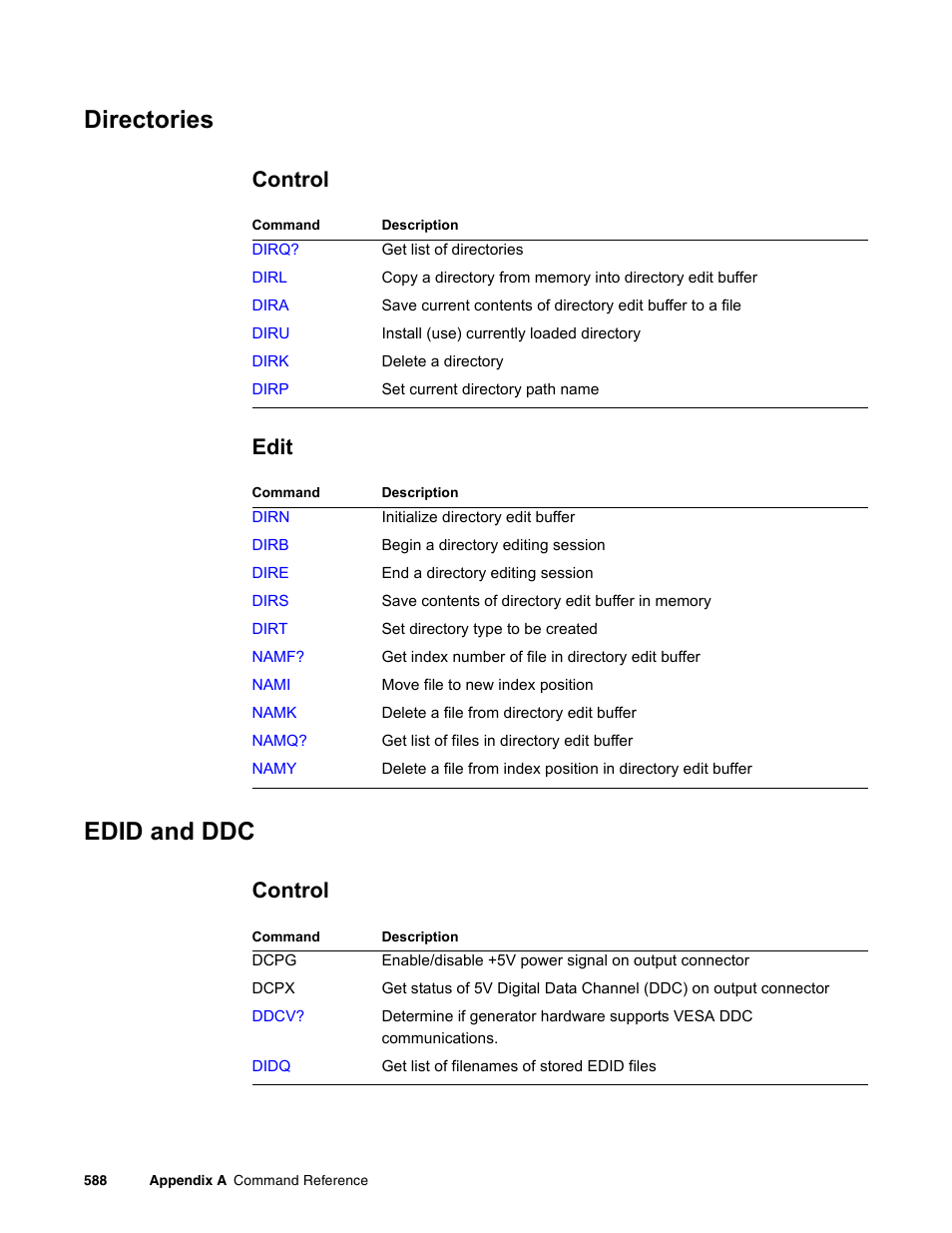 Directories, Control, Edit | Edid and ddc | Quantum Data 881 User Manual | Page 704 / 1268
