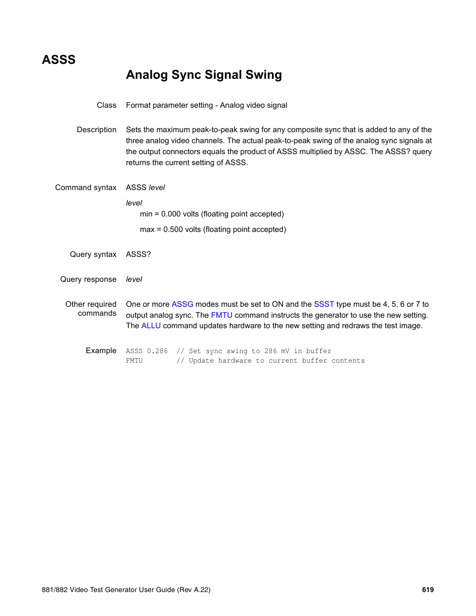 Asss | Quantum Data 881 User Manual | Page 735 / 1268