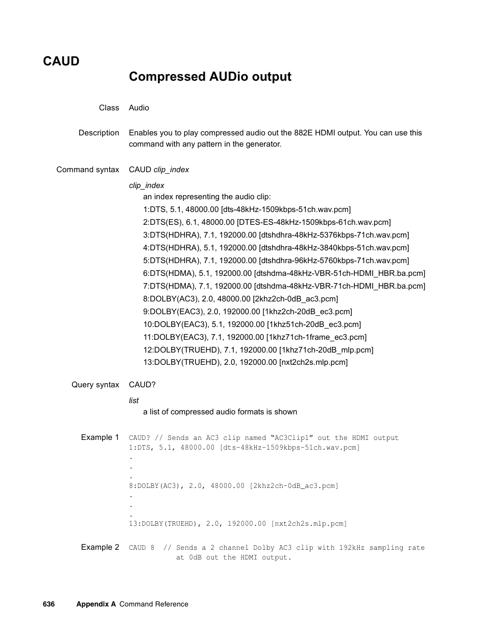 Caud | Quantum Data 881 User Manual | Page 752 / 1268